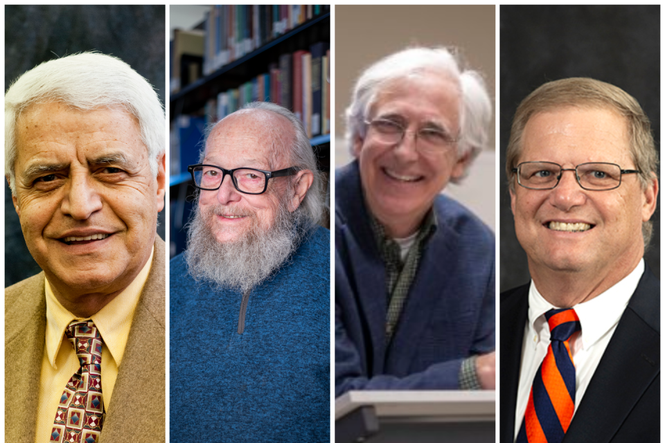 Photo collage of Hossein Behforooz, John Cormican, David Chanatry, and Carl Dziekan