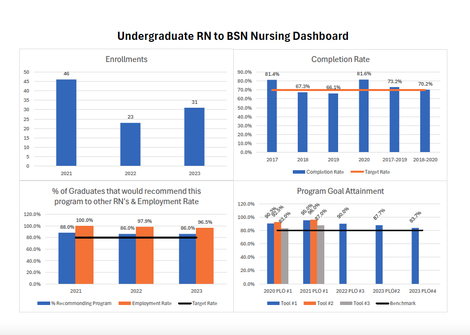 RN to BSN Nursing Program dashboard