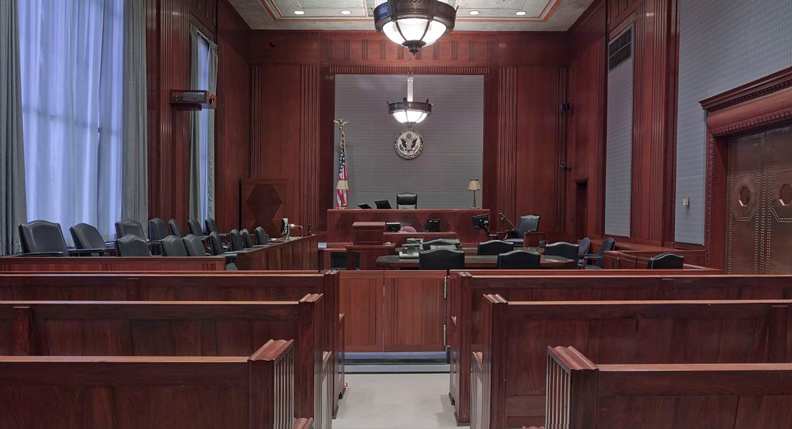 Courtroom interior.